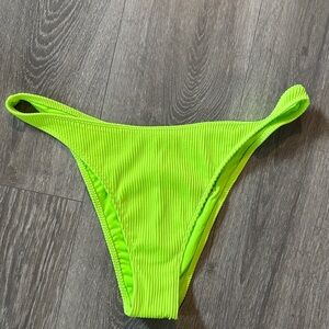Hollister Neon Green Ribbed Bikini Bottom